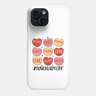 happy Hearts Lunch Lady Life Funny Valentine's Day Womens Phone Case