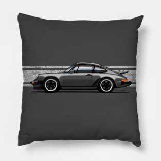 My drawing of the iconic German Turbo sports car with stripes background Pillow