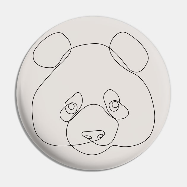 One Line Panda Pin by huebucket