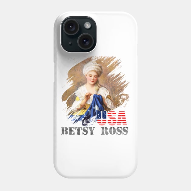 Betsy Ross 1776 Flag American Flag Tshirt Retro Vintage Highland Armory Phone Case by Javacustoms