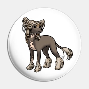 Dog - Chinese Crested Dog - Hairless - Brown and Pink Pin