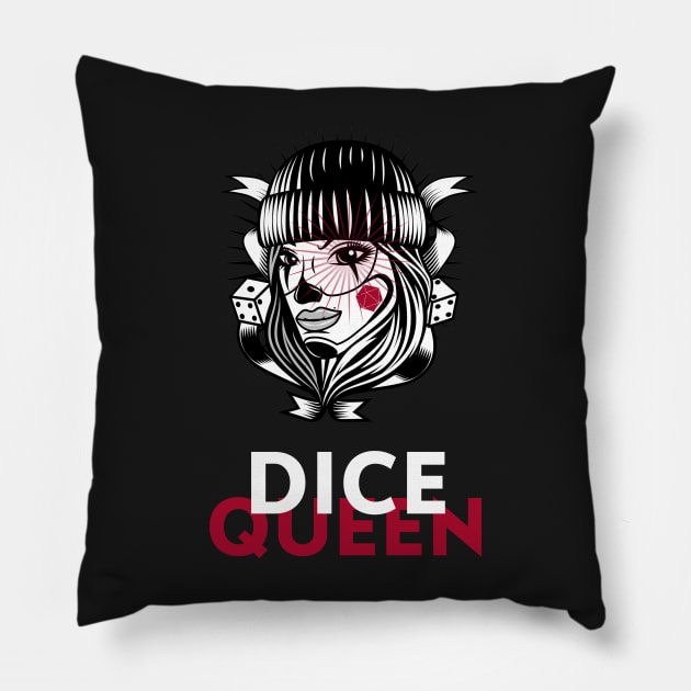 Dice Queen Pillow by natural-20s