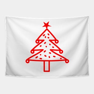 Red Christmas Tree Tapestry