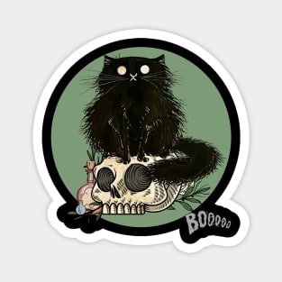 cute spooky black cat Magnet