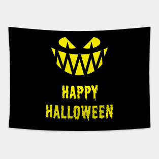 Happy Halloween Fright (Jack O’Lantern / Smile / Teeth / Yellow) Tapestry