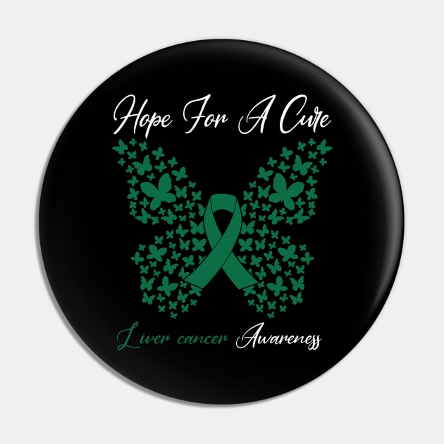 Hope For A Cure Butterfly Gift 3 Liver cancer Pin by HomerNewbergereq