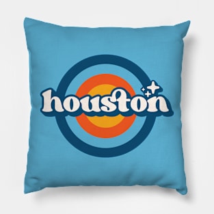 Vintage Houston Sunset Seal // Retro City Emblem for Houston, Texas Pillow