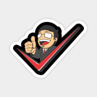 Businessman with Check Mark Thumb Up Magnet