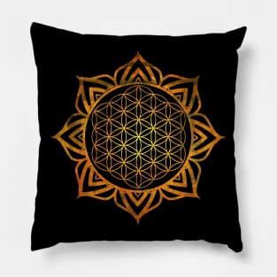 Lotus Flower of Life Mandala Pillow