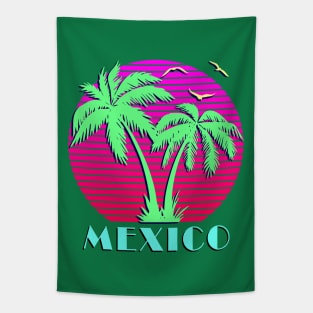 Mexico Palm Trees Sunset Tapestry