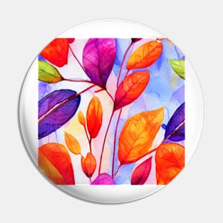 Colorful watercolor leaves pattern Pin