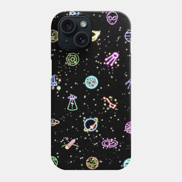 Space Neon Sign Phone Case by FullMoon