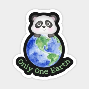 Cute Panda and Earth Save the Planet Magnet