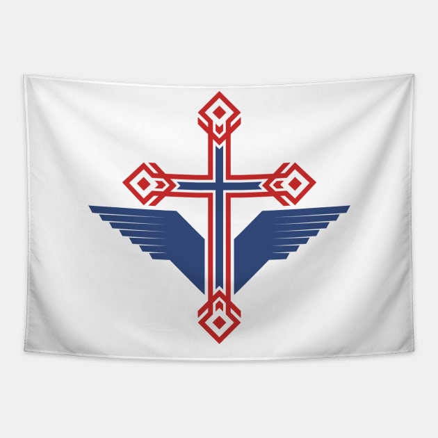 Cross of Jesus Christ and wings - a symbol of the Spirit Tapestry by Reformer