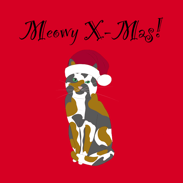 Meowy X-mas santa hat - tortoise shell by Lian's designs