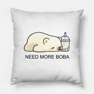 Little Polar Bear Needs More Boba! Pillow