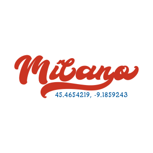 Milano GPS Coordinates 70s T-Shirt