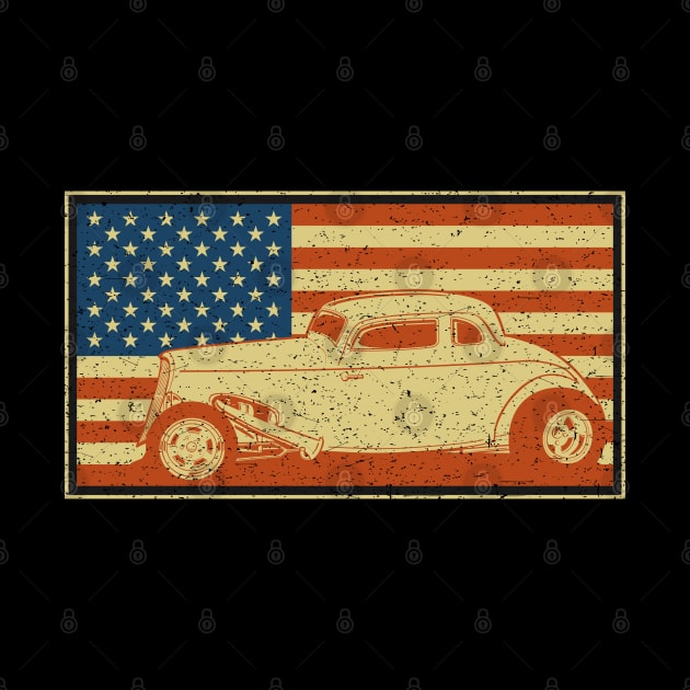 Hot Rod Coupe American Flag by RadStar