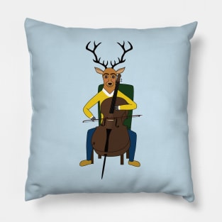 Deer playing cello Pillow