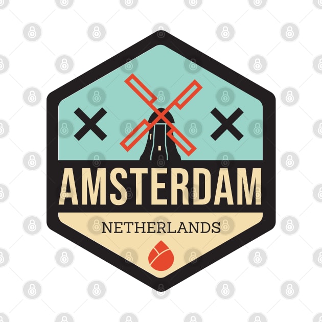 Amsterdam Windmill Badge XXX by CloudWalkerDesigns