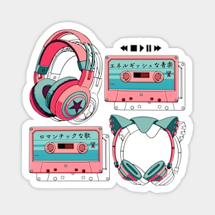 The Mxtapes and Headphones (for light background) Magnet