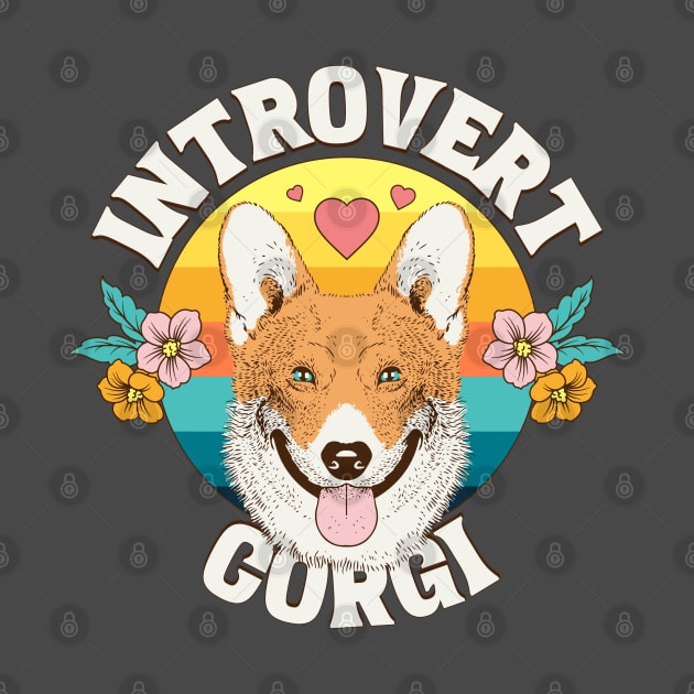 Introvert corgi dog puppy owner typography logo | Morcaworks by Oricca