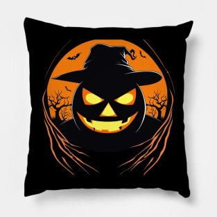 Cute scary pumpkin outline Pillow