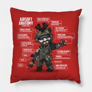 AIRSOFT ANATOMY (white writing) Pillow