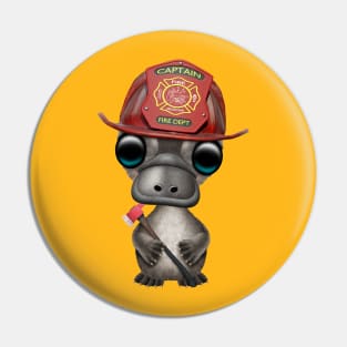 Cute Baby Platypus Firefighter Pin