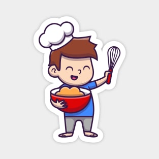 Cute Boy Chef Cooking Magnet