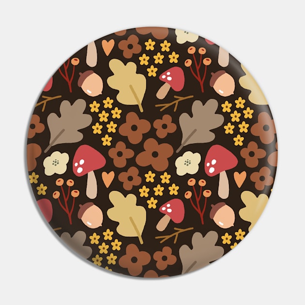 Cute Autumn Pattern Pin by mamita.design