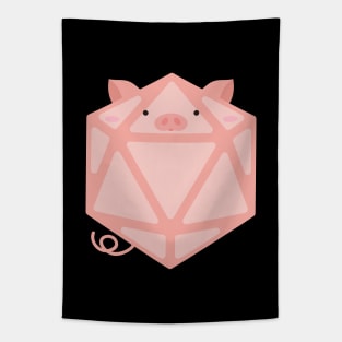 Polyhedral 20 Sided Dice Pig - Tabletop RPG and Animal Lovers Mashup Tapestry