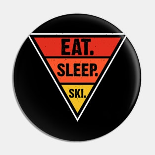 Eat Sleep Ski Repeat T Shirt For Women Men T-Shirt Pin