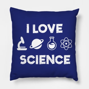 I Love Science Minimal Design Pillow