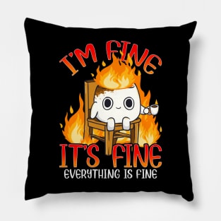 Marshmallow I'm Fine Meme Outdoor Men Kids Women Camping Pillow