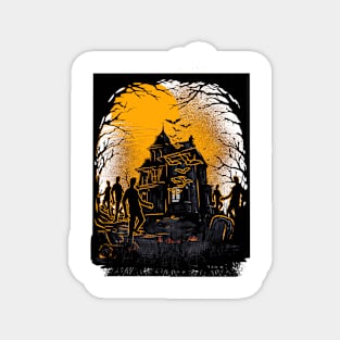 Halloween zombies are romping around the house Magnet