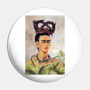 Frida Kahlo Self Portrait with Braid 1941 Art Print Mexican Painter Surrealism Magic Realism Naïve Pin