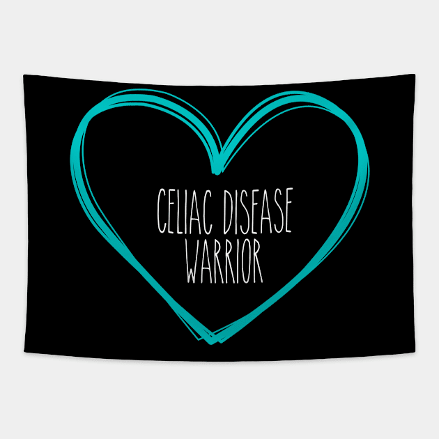 Celiac Disease Warrior Heart Support Tapestry by MerchAndrey