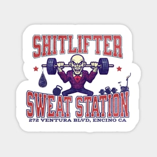 Shitlifter Sweat Station | Gym T-Shirt | Workout | Lifting | Excercise | Fitness Magnet