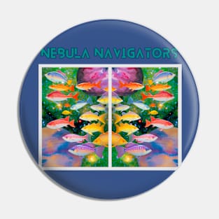 Nebula Navigators: Celestial Reflections of a Cosmic Fish School Pin