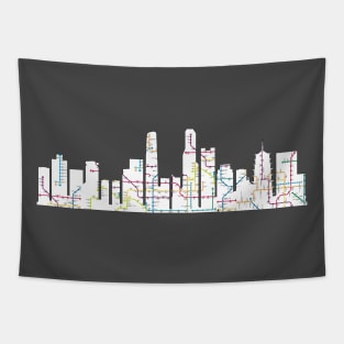 guangzhou city skyline subway map silhouette Tapestry