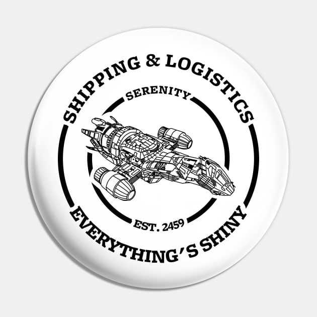 Serenity shipping and logistics (dark design) Pin by Bomdesignz