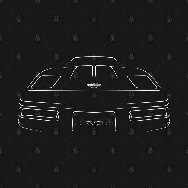 front/profile Chevy Corvette C4 ZR-1 - stencil, white by mal_photography