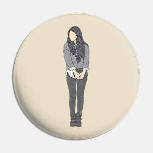 Korean Girl Moon Collection Pin