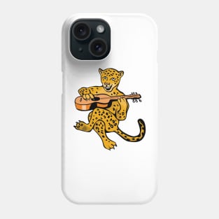 Leopard  Playing Guitar Cartoon Phone Case