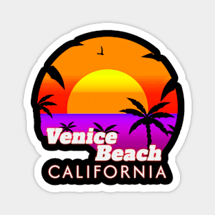 Venice Beach California Vibrant Sunset Magnet