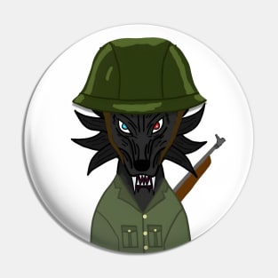 BussyWolves Soldier wolf Pin