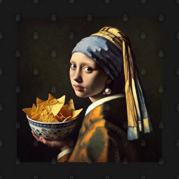 Mona Lisa Tortilla Chip Feast Tee - National Tortilla Chip Day by Edd Paint Something