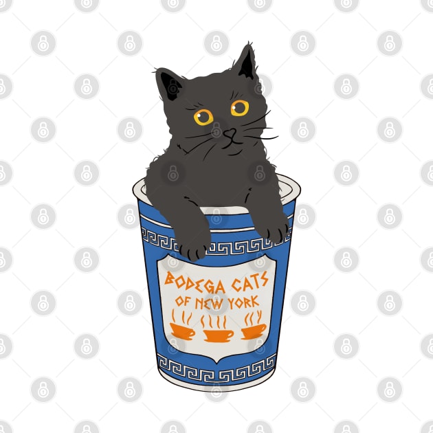 NYC Bodega Cat in Greek Coffee Cup by Bodega Cats of New York