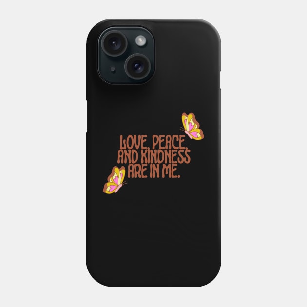 Brown Yellow Pink Illustrative Bright Peaceful Awareness Quotes Psychedelic Phone Case by ACH PAINT